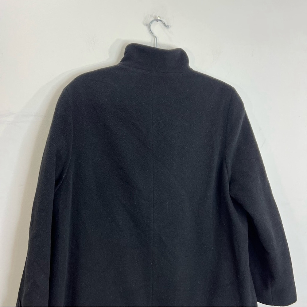 Vintage 90s Italian wool cashmere black brown mid length coat 12 - Picture 6 of 12